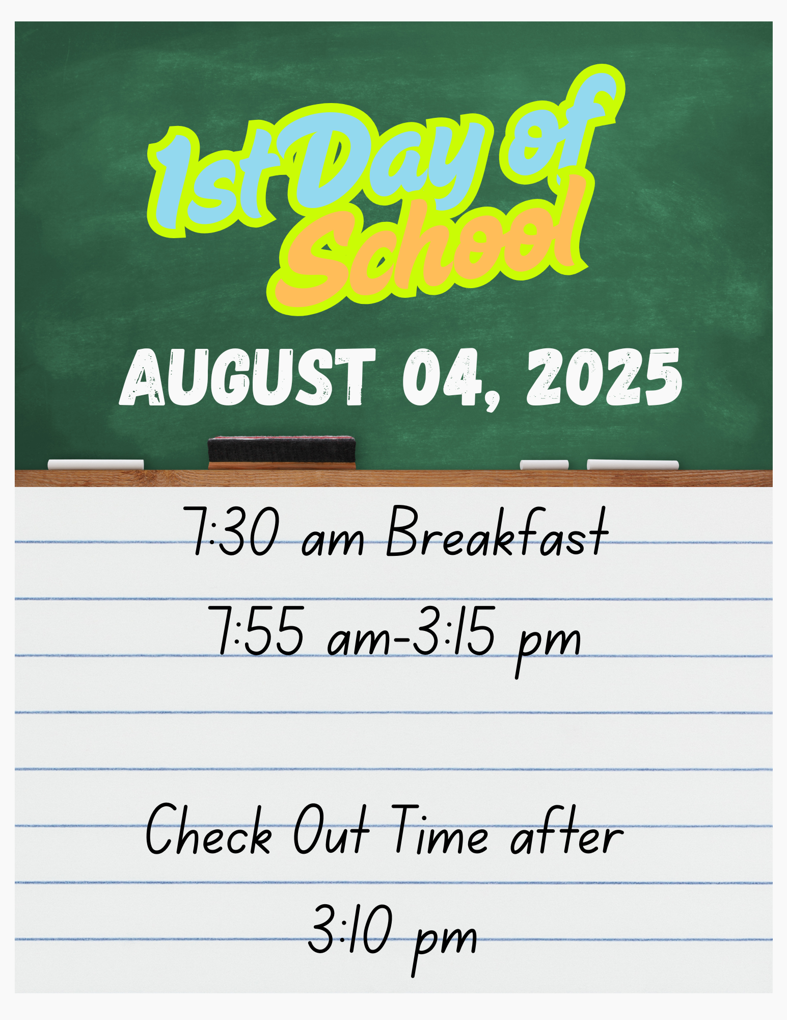1st day of school