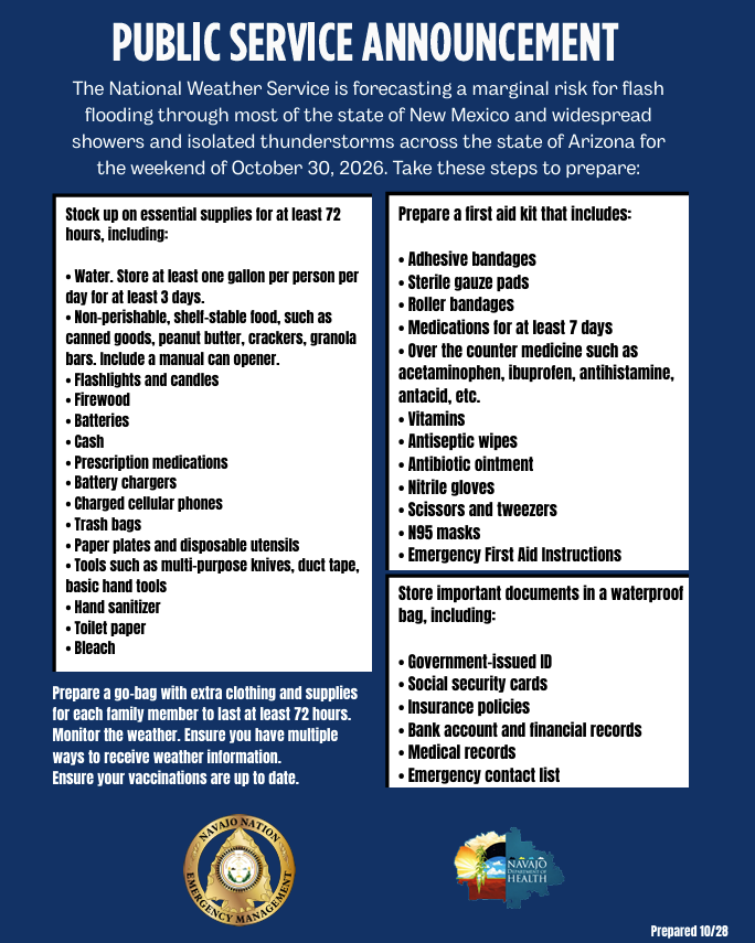 Navajo Nation. National Weather Service announcement